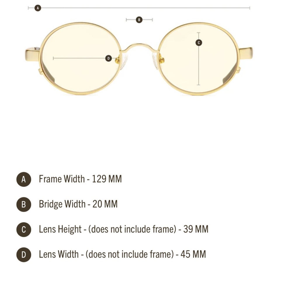 Caddis Uripiter blue light reading glasses in Matte gold and yellow lens 1.0 - Picture 9 of 10